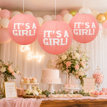 It’s a Girl Paper Lantern Hangin Decoration - 3PC