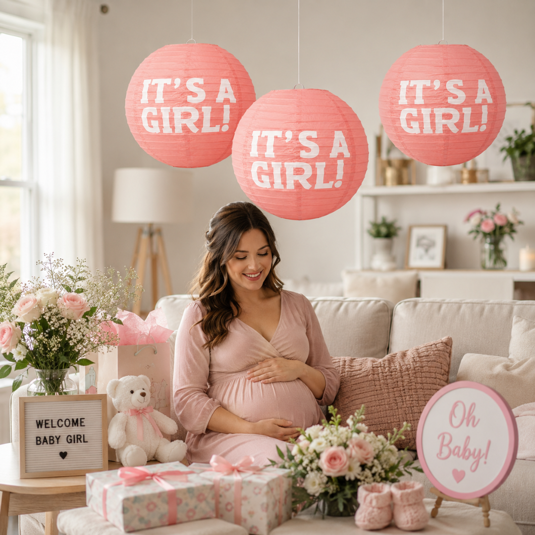 It’s a Girl Paper Lantern Hangin Decoration - 3PC