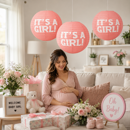 It’s a Girl Paper Lantern Hangin Decoration - 3PC