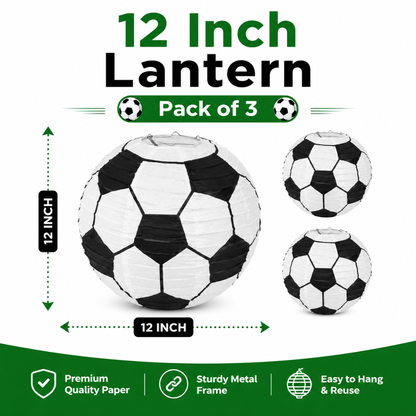 Football Soccer Lanterns Hanging - 3PC