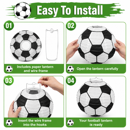 Football Soccer Lanterns Hanging - 3PC