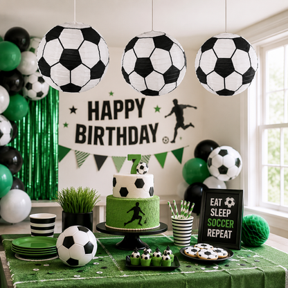 Football Soccer Lanterns Hanging - 3PC