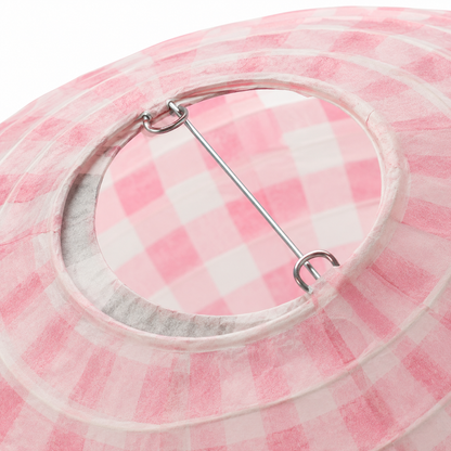 Pink Chequered Gingham Pattern Lanterns - 12 inches