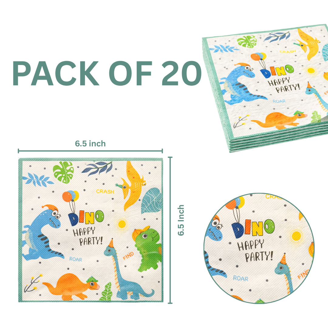 Dinosaur Birthday Paper Napkins - 20PC