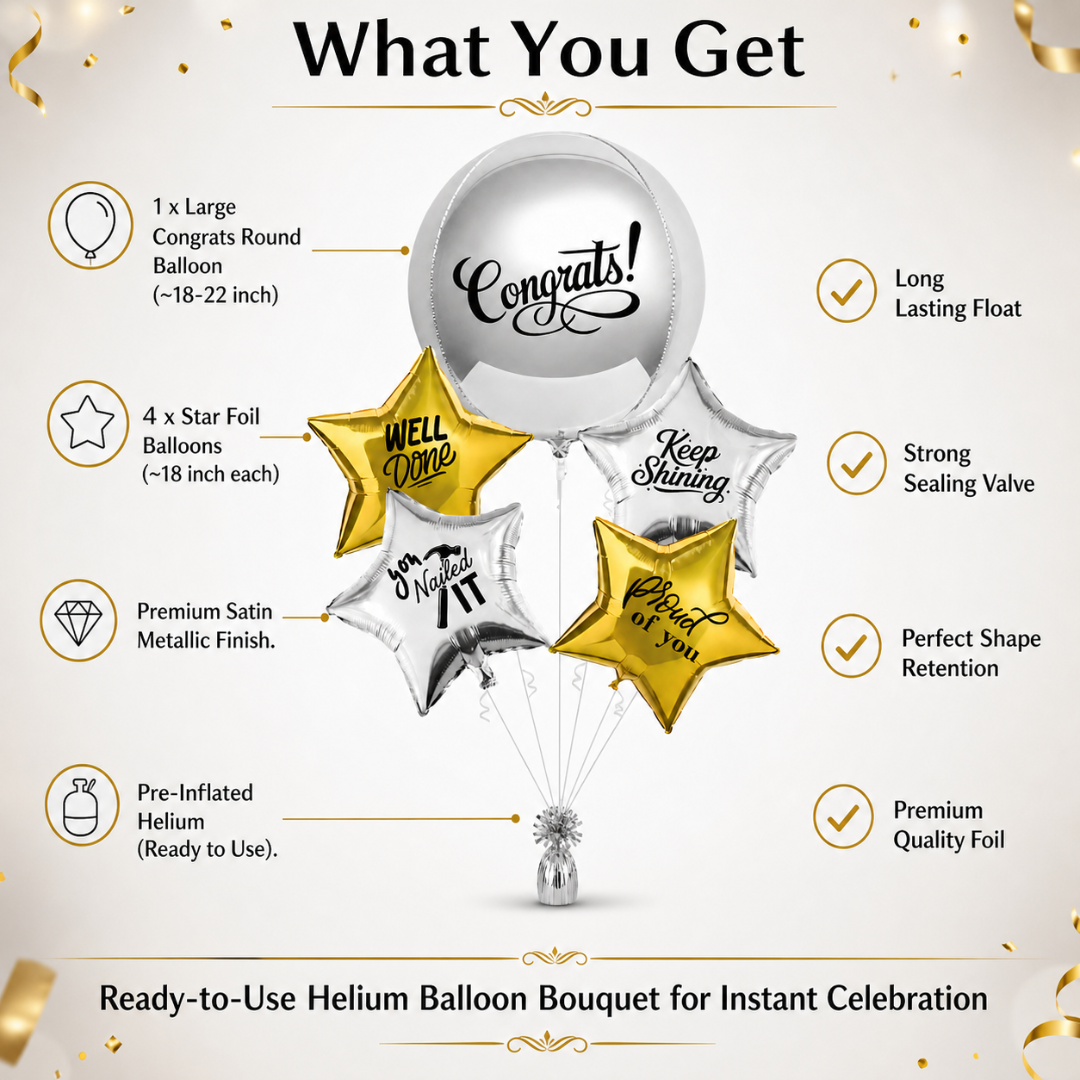 Congratulations You Nailed It Foil Balloon Set - 5PC