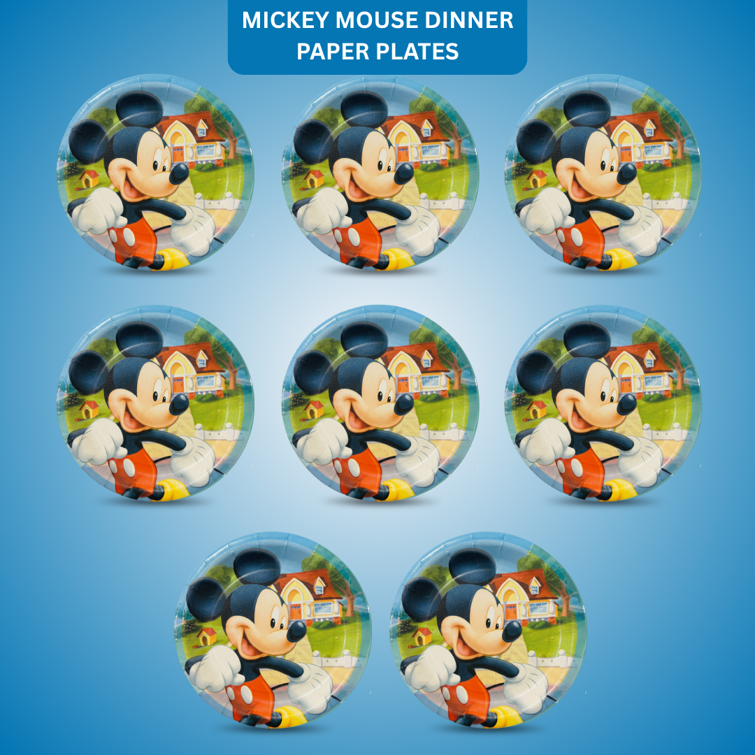 Mickey Mouse Dessert Plates 7"-8Pc