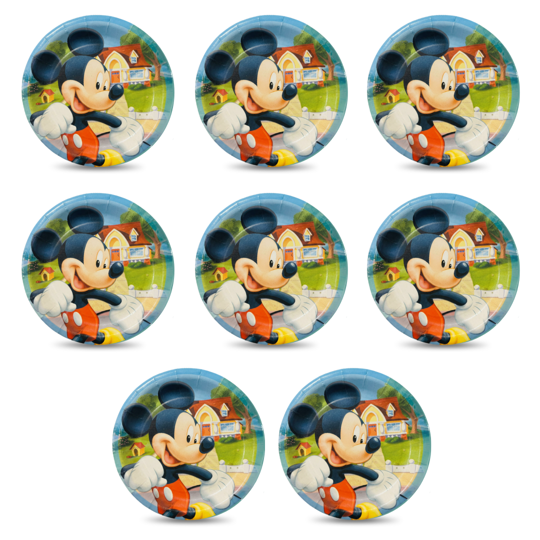 Mickey Mouse Dessert Plates 7"-8Pc