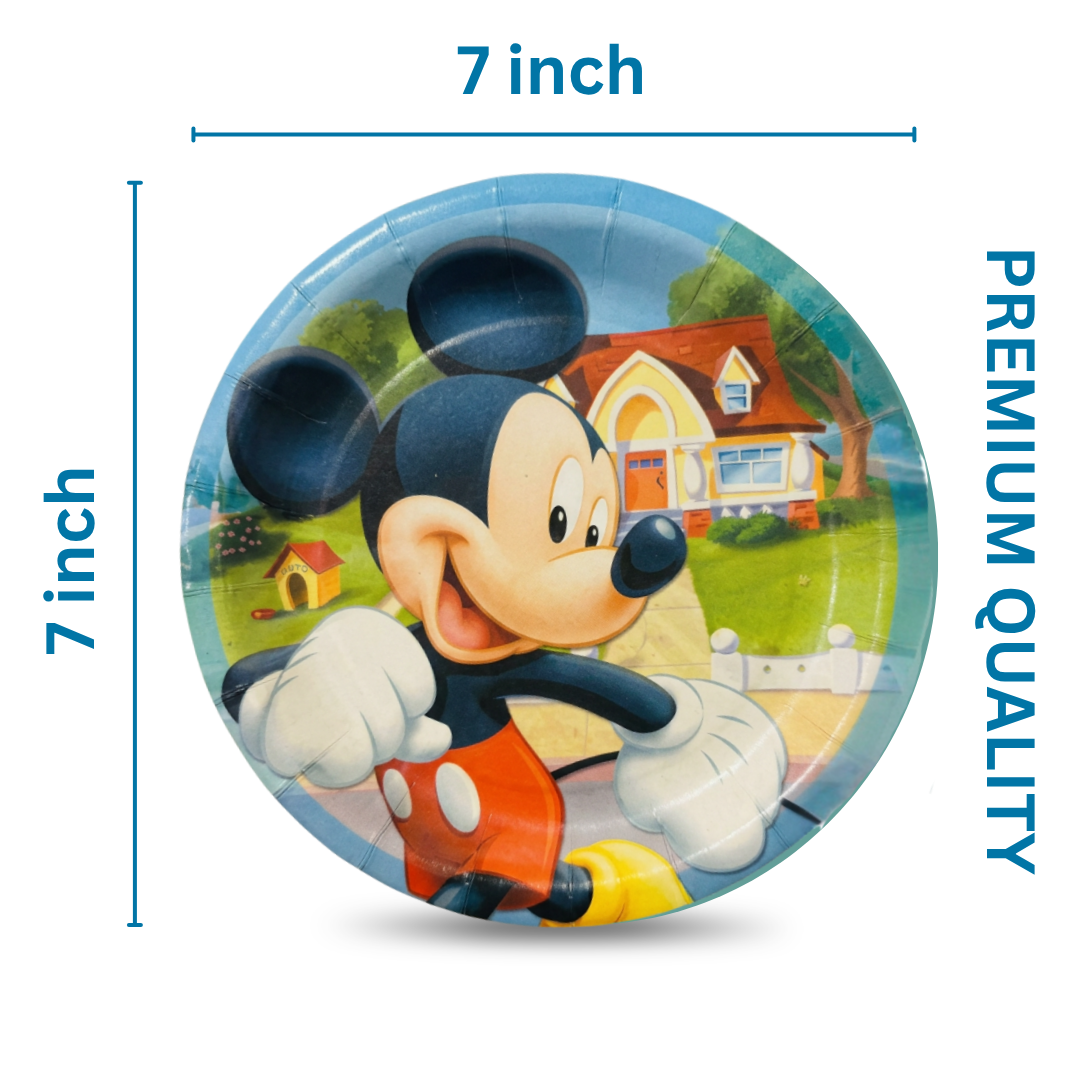 Mickey Mouse Dessert Plates 7"-8Pc