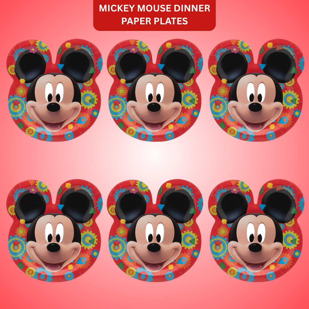 Mickey Mouse Dinner Plates 9"-6Pc