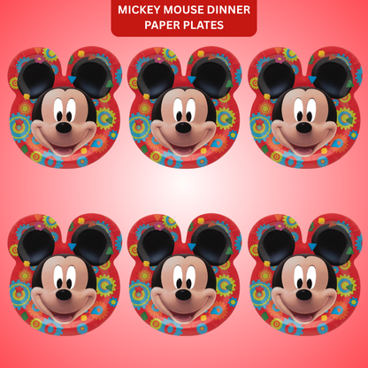 Mickey Mouse Dinner Plates 9"-6Pc
