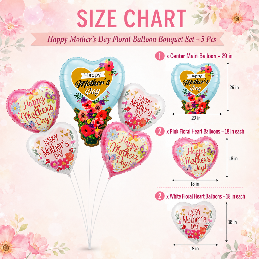 Happy Mother's Day Floral Bouquet Set - 5PC