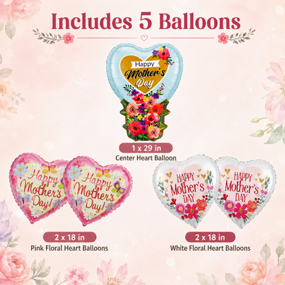 Happy Mother's Day Floral Bouquet Set - 5PC