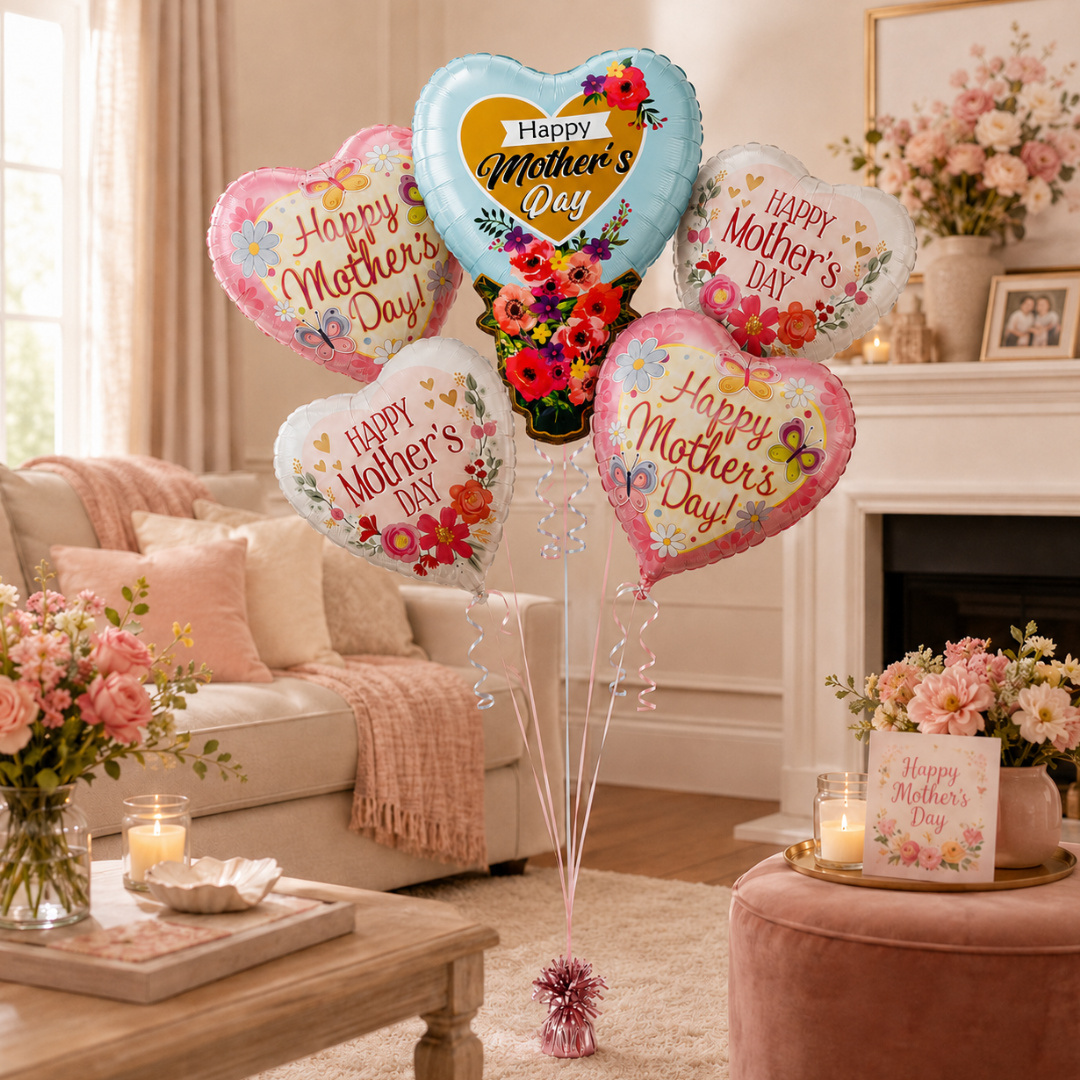 Happy Mother's Day Floral Bouquet Set - 5PC