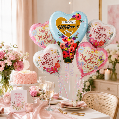 Happy Mother's Day Floral Bouquet Set - 5PC