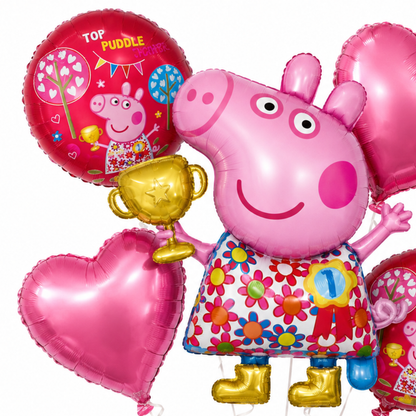 Peppa Pig Floral Print Balloon Bouquet Set - 5PC