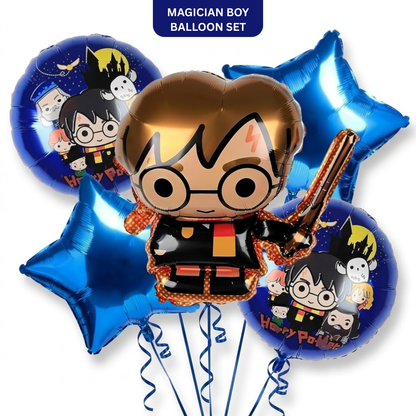 Harry Potter Theme Birthday Balloon Bouquet Set - 5PC