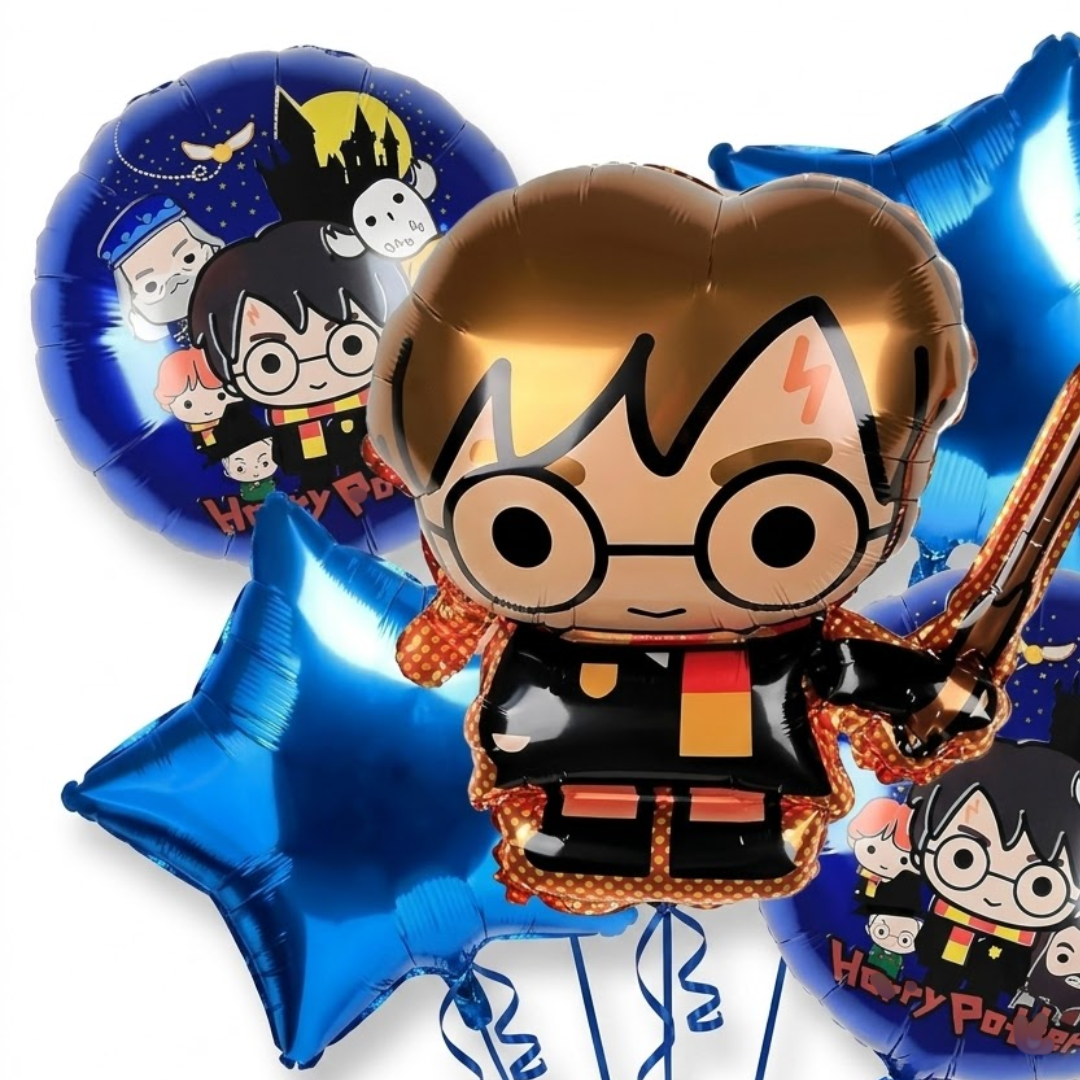 Harry Potter Theme Birthday Balloon Bouquet Set - 5PC