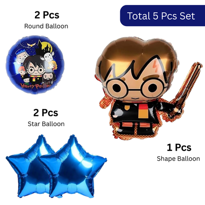 Harry Potter Theme Birthday Balloon Bouquet Set - 5PC