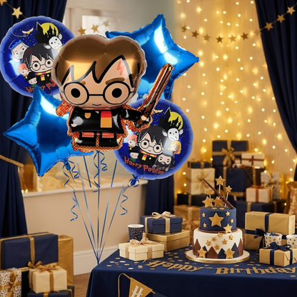Harry Potter Theme Birthday Balloon Bouquet Set - 5PC