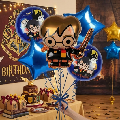 Harry Potter Theme Birthday Balloon Bouquet Set - 5PC