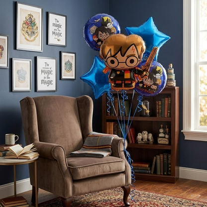 Harry Potter Theme Birthday Balloon Bouquet Set - 5PC