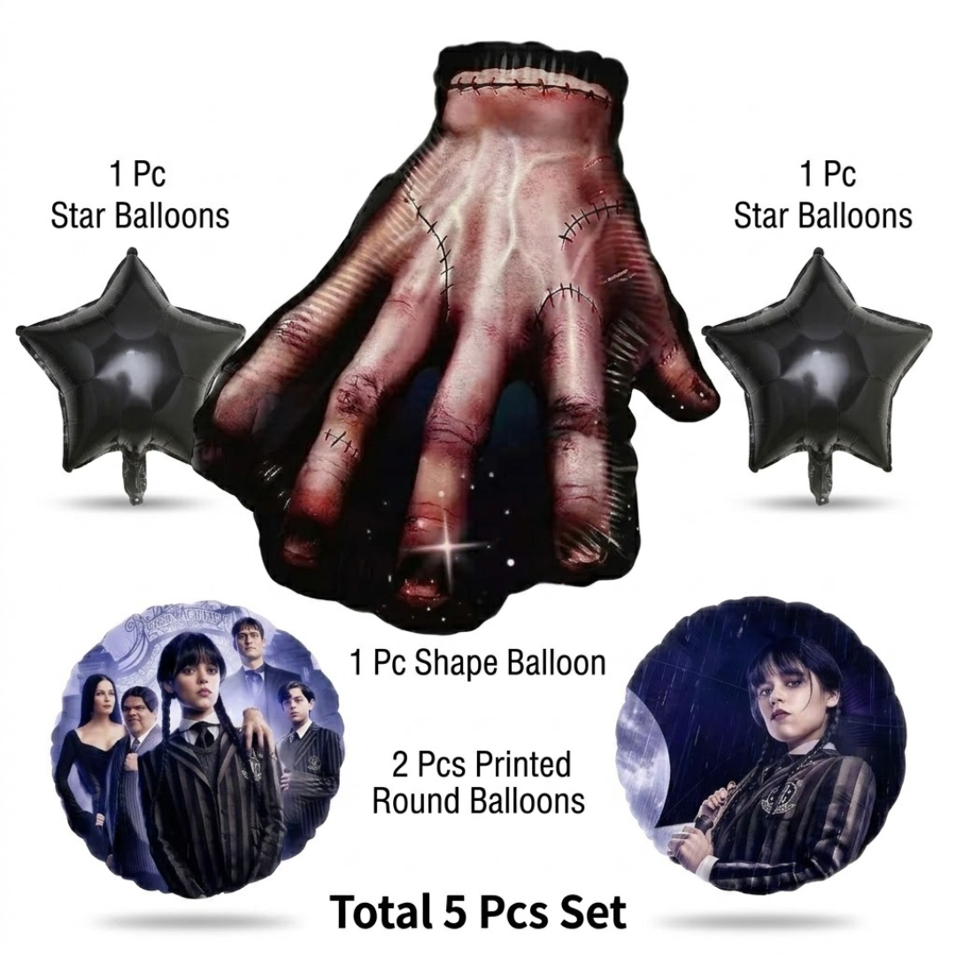 Wednesday Hand Balloon Bouqet Set - 5PC