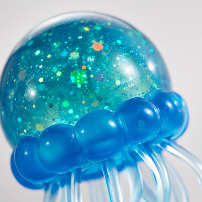 Needoh Squishy Toy - Jelly Fish with Glitter | Slow Rise Sensory Squeeze Toy