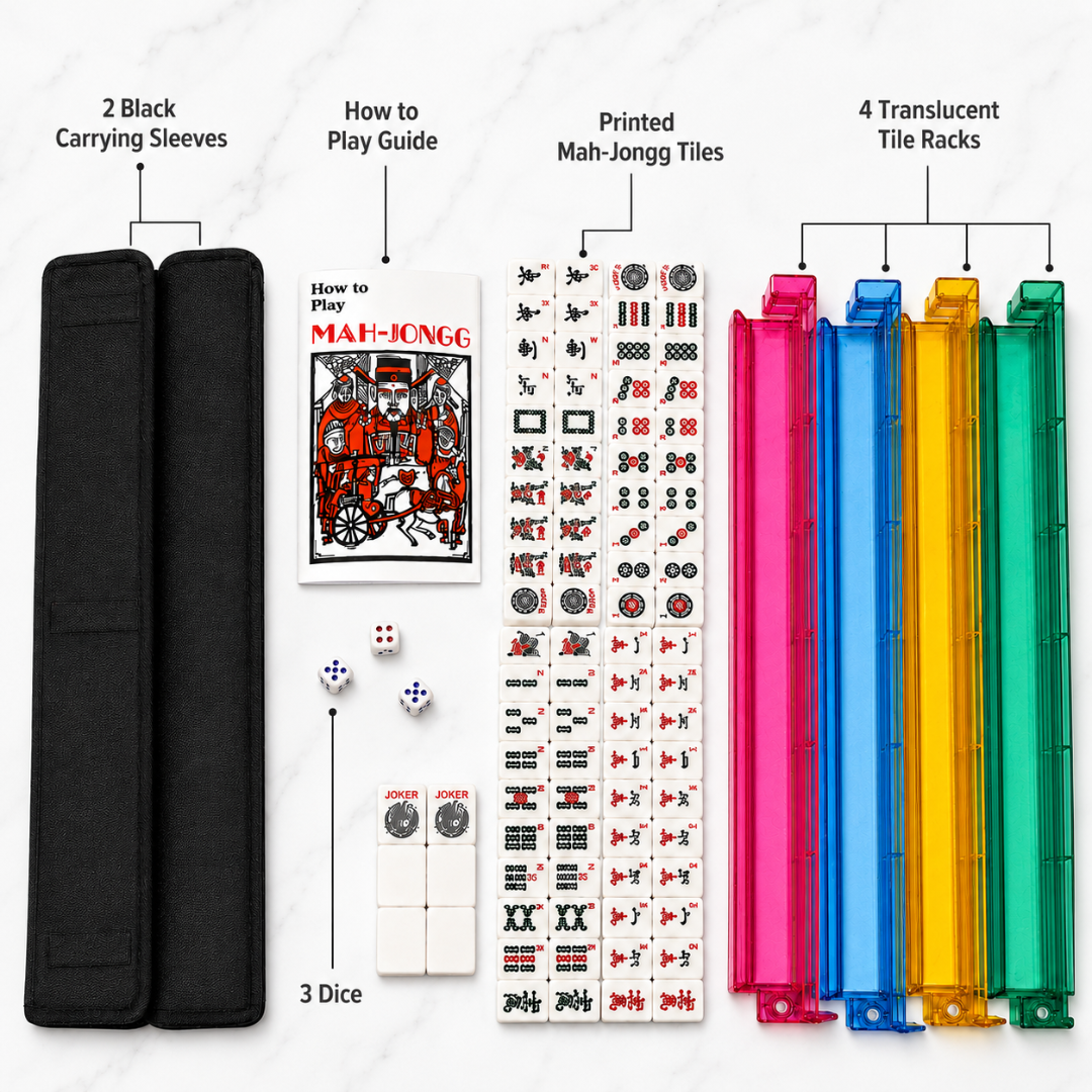 American Mahjong White Tiles Travel Set 30MM - 160 Tiles
