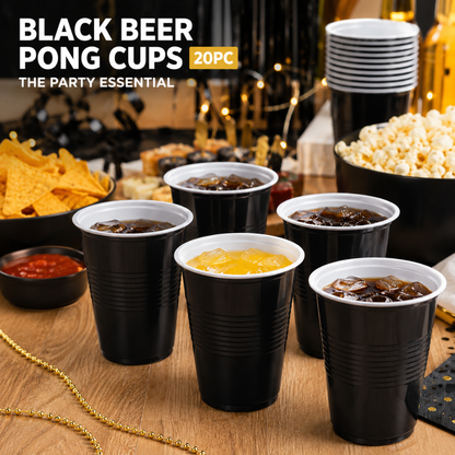 Black Beer Pong Cups - 20PC