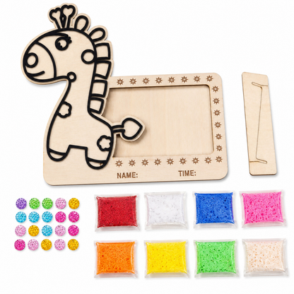 Giraffe DIY Photo Frame Kit - Soft Sand Clay Painting Art | Wanna Party - Image 2