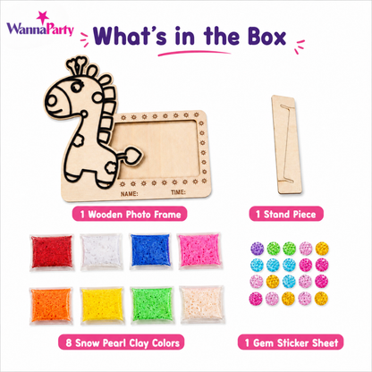 Giraffe DIY Photo Frame Kit - Soft Sand Clay Painting Art | Wanna Party - Image 5