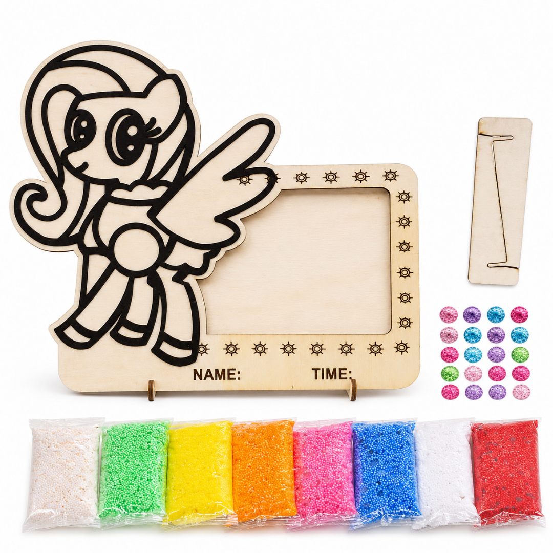 Unicorn DIY Photo Frame Kit - Soft Sand Clay Painting Art | Wanna Party - Image 2