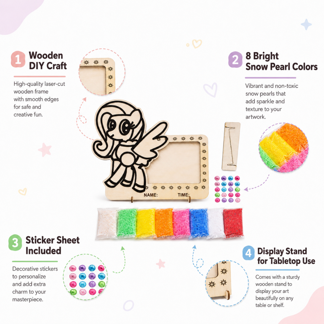 Unicorn DIY Photo Frame Kit - Soft Sand Clay Painting Art | Wanna Party - Image 4