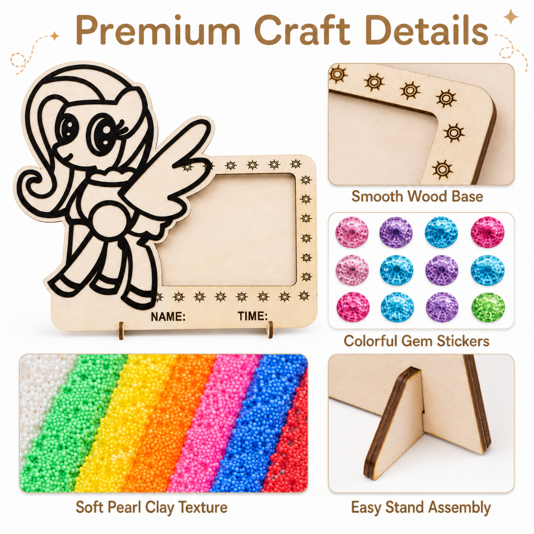 Unicorn DIY Photo Frame Kit - Soft Sand Clay Painting Art | Wanna Party - Image 5