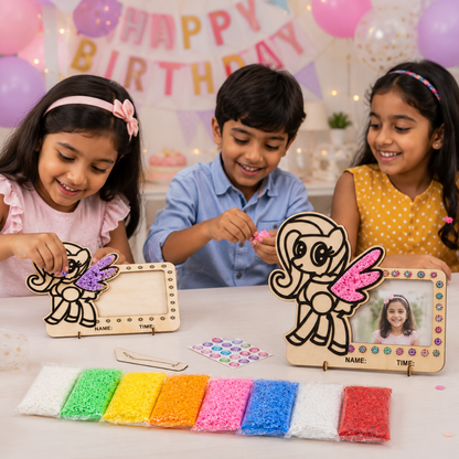 Unicorn DIY Photo Frame Kit - Soft Sand Clay Painting Art | Wanna Party - Image 8