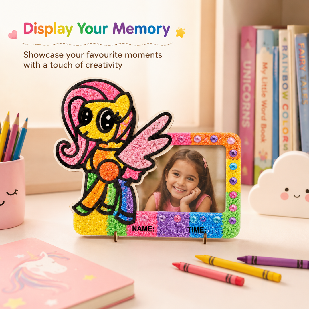Unicorn DIY Photo Frame Kit - Soft Sand Clay Painting Art | Wanna Party - Image 9