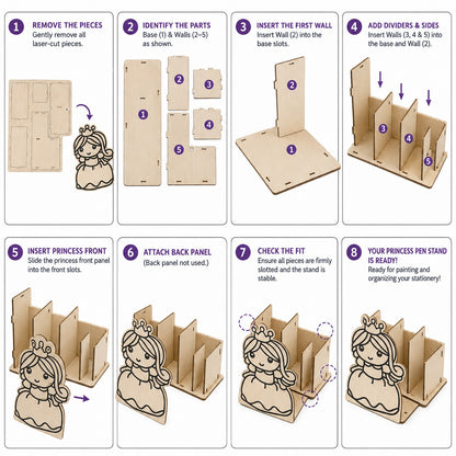 Princess DIY Pen Stand Kit - Clay Painting Craft for Girls | Wanna Party - Image 9