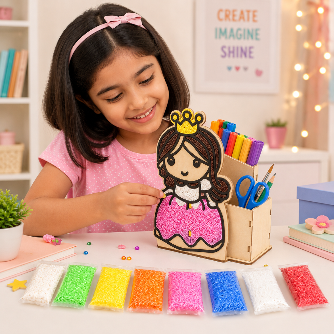 Princess DIY Pen Stand Kit - Clay Painting Craft for Girls | Wanna Party - Image 5