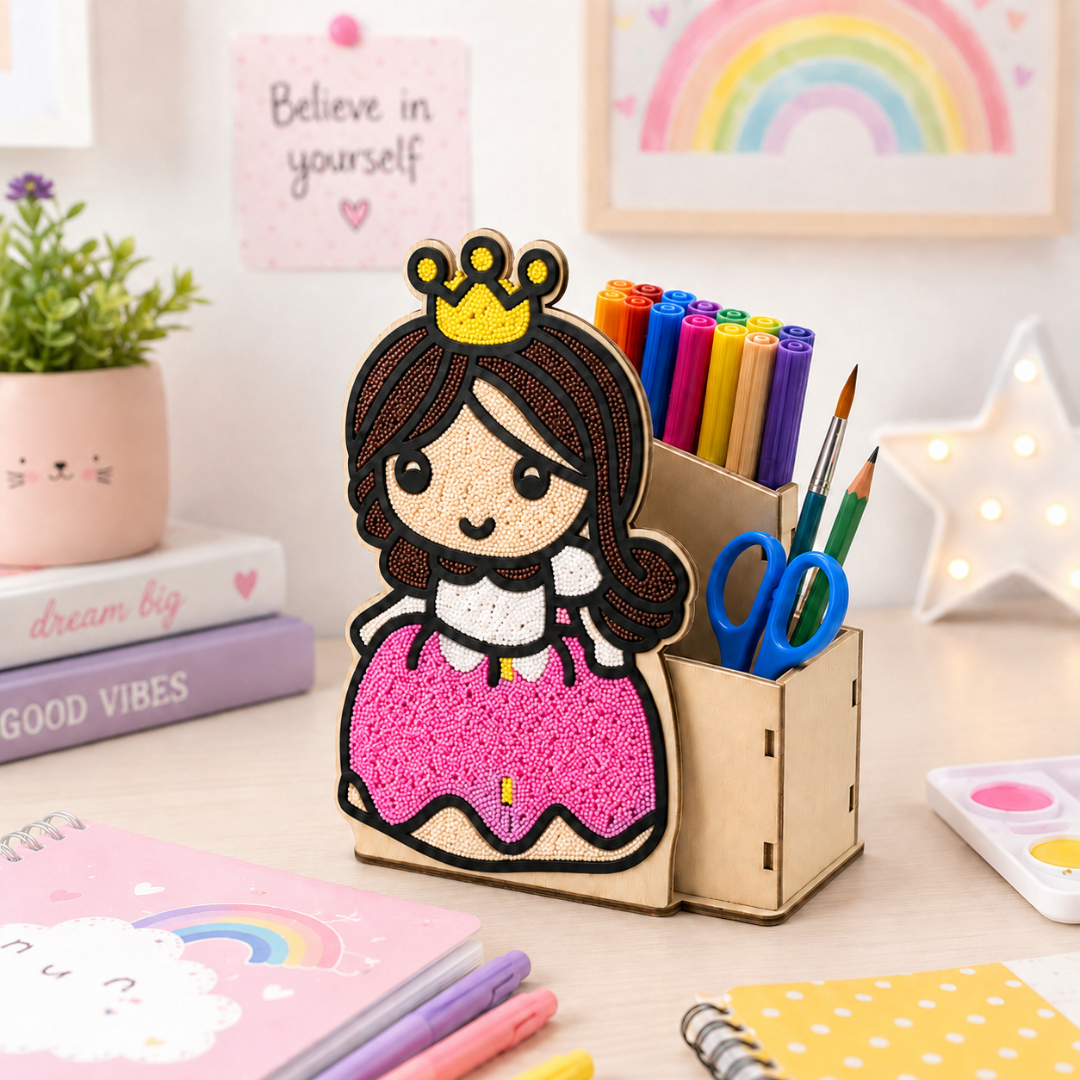 Princess DIY Pen Stand Kit - Clay Painting Craft for Girls | Wanna Party - Image 6