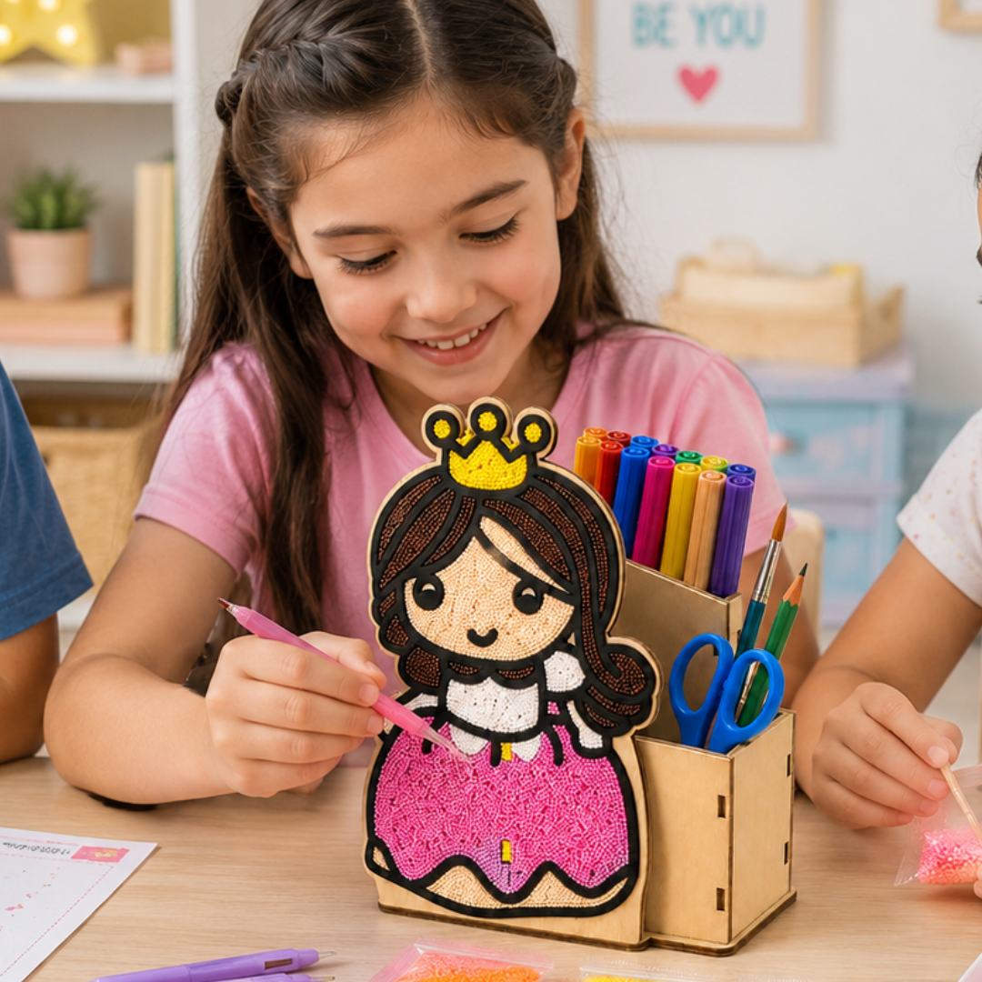 Princess DIY Pen Stand Kit - Clay Painting Craft for Girls | Wanna Party - Image 7