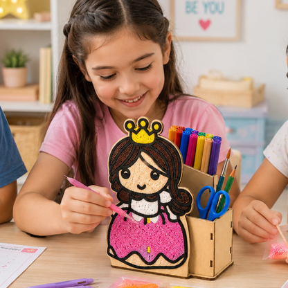 Princess DIY Pen Stand Kit - Clay Painting Craft for Girls | Wanna Party - Image 7