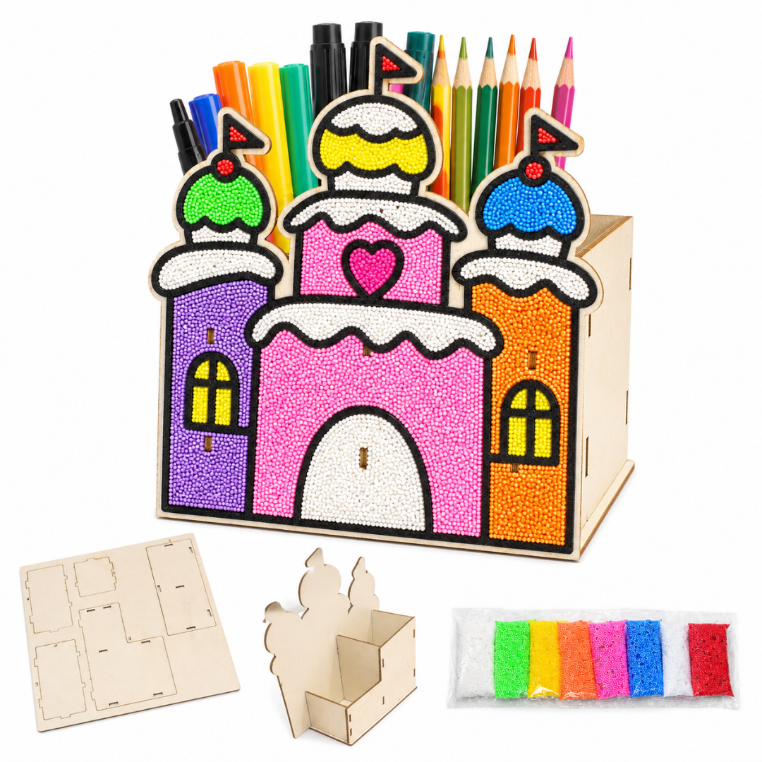 Castle DIY Pen Stand Kit - Clay Painting Craft for Kids | Wanna Party - Image 2