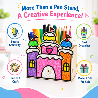 Castle DIY Pen Stand Kit - Clay Painting Craft for Kids | Wanna Party - Image 6