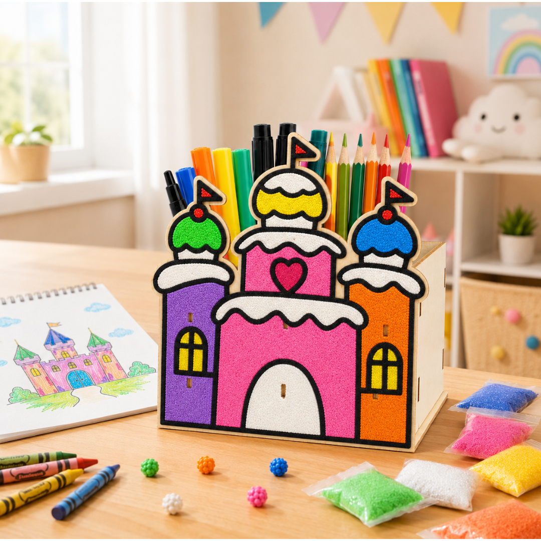 Castle DIY Pen Stand Kit - Clay Painting Craft for Kids | Wanna Party - Image 7