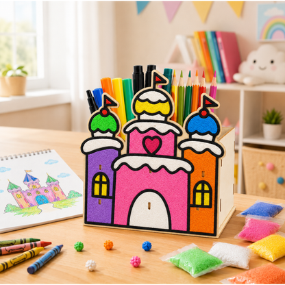 Castle DIY Pen Stand Kit - Clay Painting Craft for Kids | Wanna Party - Image 7