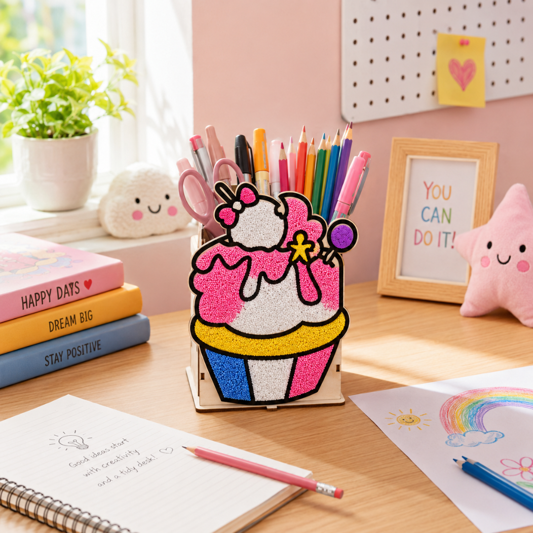 Ice Cream DIY Pen Stand Kit - Clay Painting Craft for Kids | Wanna Party - Image 10