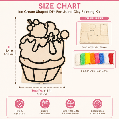 Ice Cream DIY Pen Stand Kit - Clay Painting Craft for Kids | Wanna Party - Image 4