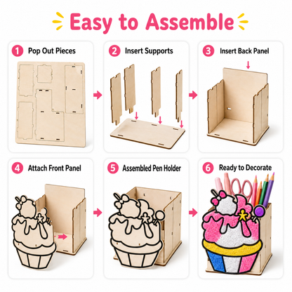 Ice Cream DIY Pen Stand Kit - Clay Painting Craft for Kids | Wanna Party - Image 5