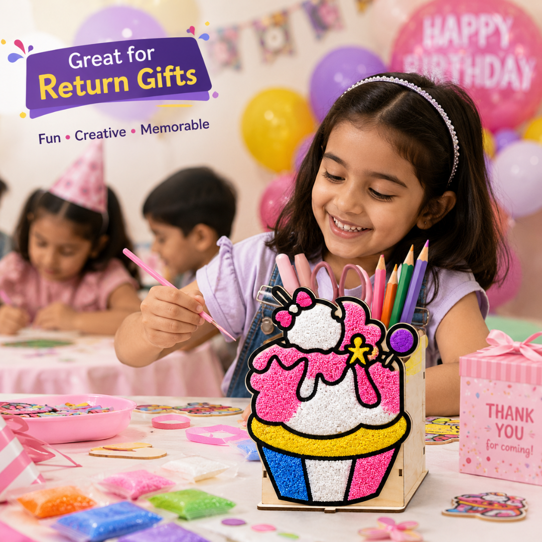 Ice Cream DIY Pen Stand Kit - Clay Painting Craft for Kids | Wanna Party - Image 9
