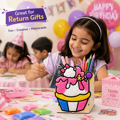 Ice Cream DIY Pen Stand Kit - Clay Painting Craft for Kids | Wanna Party - Image 9